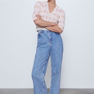 ZARA JACQUARD SWEATER WITH BANDS